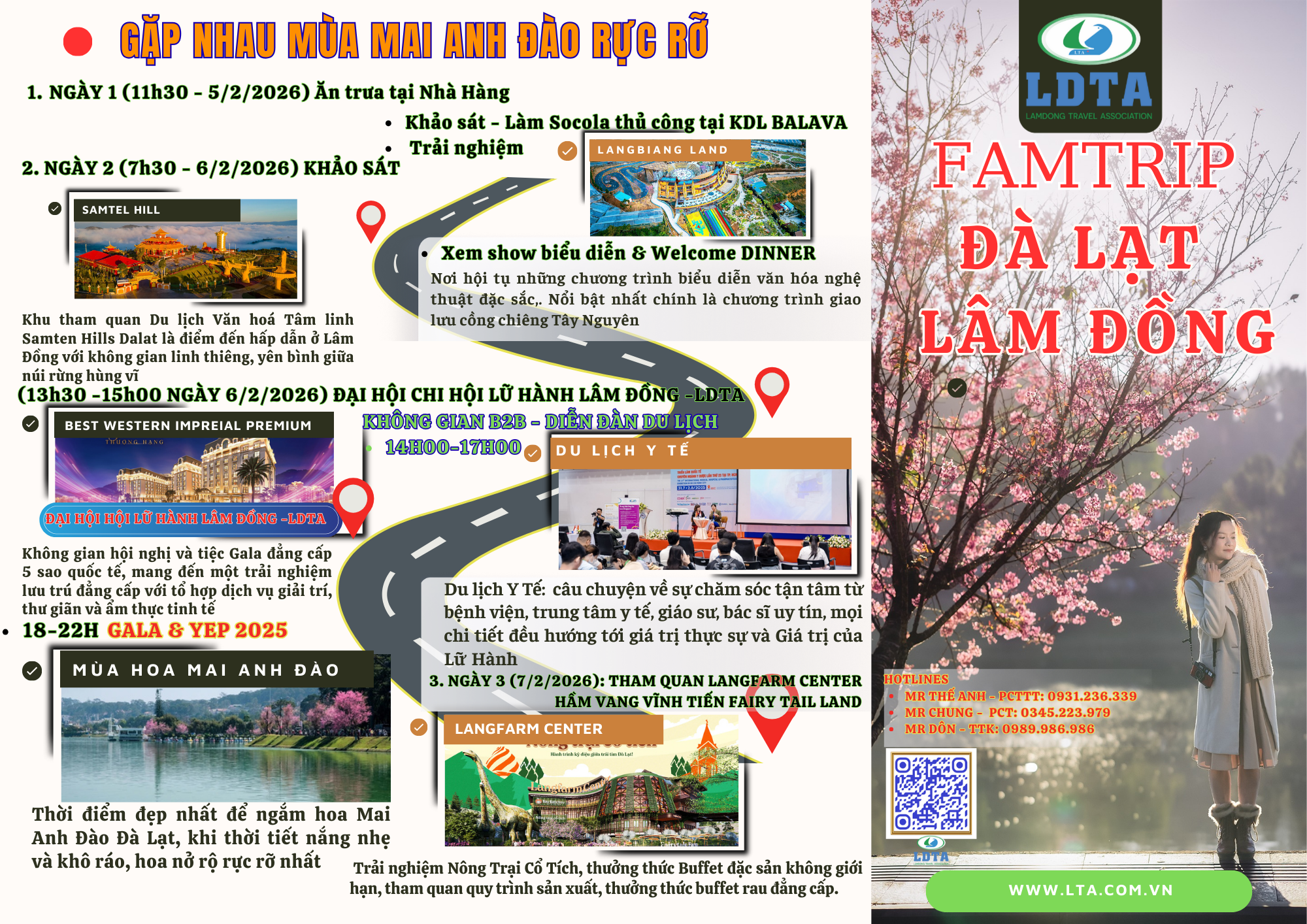 chương trình famtrip Đà Lạt do chi hội lữ hành Lâm Đồng tổ chức 5-7/02/2026 chào mừng lễ hội hoa Mai Anh Đào và đại hội của chi hội Lữ Hành Lâm Đồng là sự kiện lớn nhất của Hiệp Hội Du Lịch Lâm Đồng thang 1/2026.